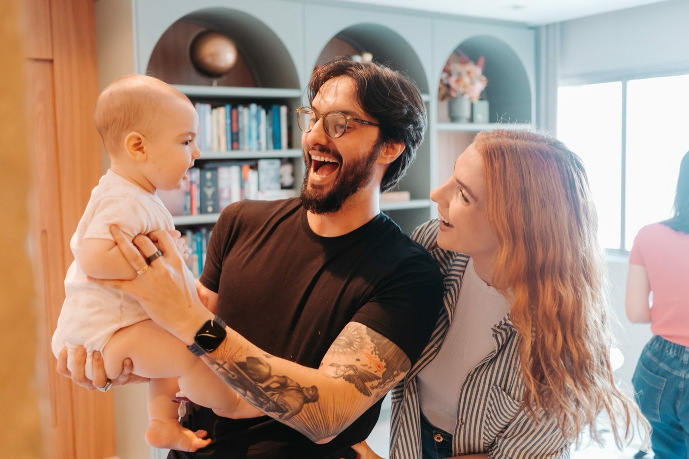 Família com bebê em ensaio documental, MaisMix